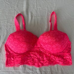 Like new. PINK bralette- Shocking pink- Size M